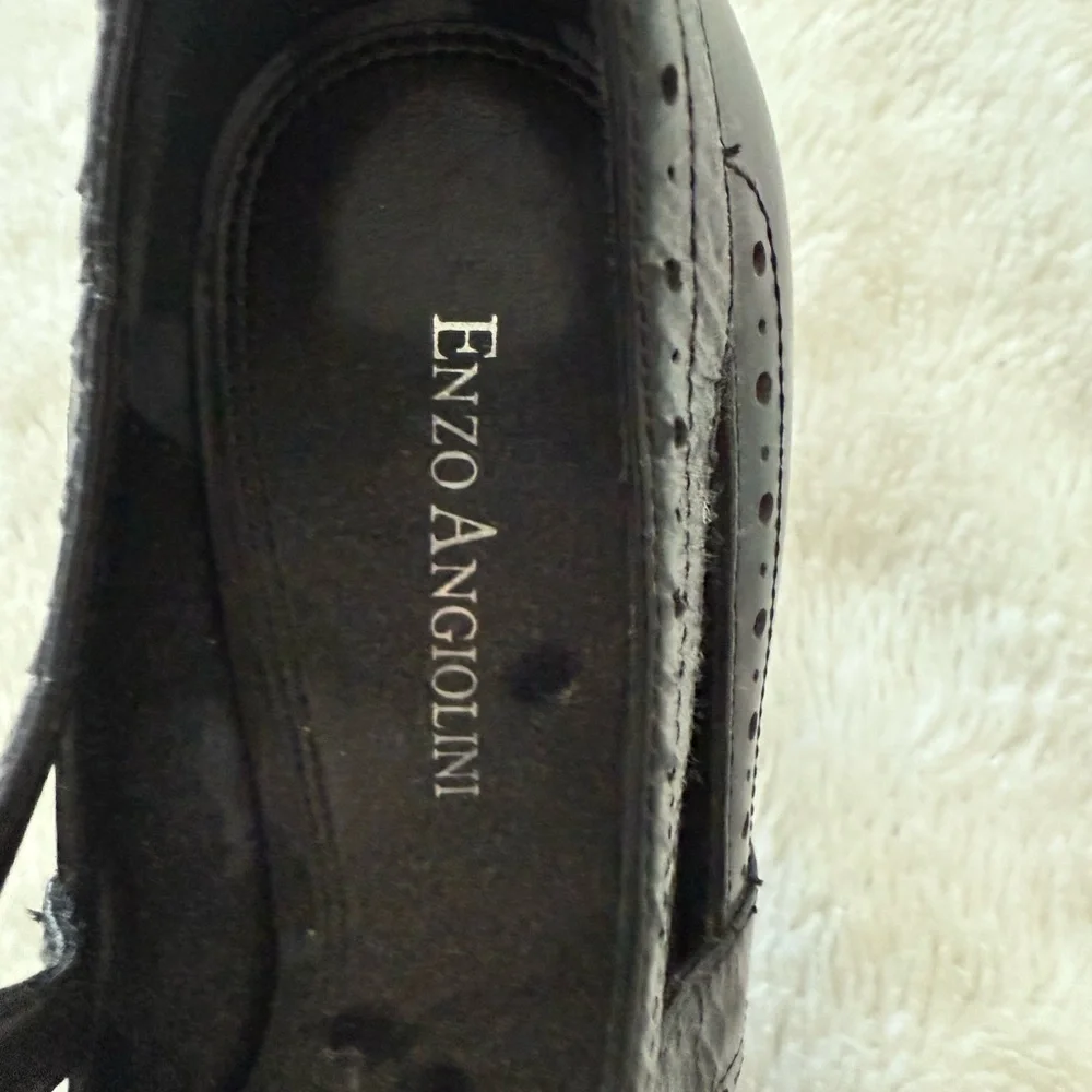 Enzo Angiolini Black Lace-Up Heels